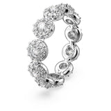 Swarovski Anillo Una Angelic, Talla redonda, Blanco, Baño de rodio