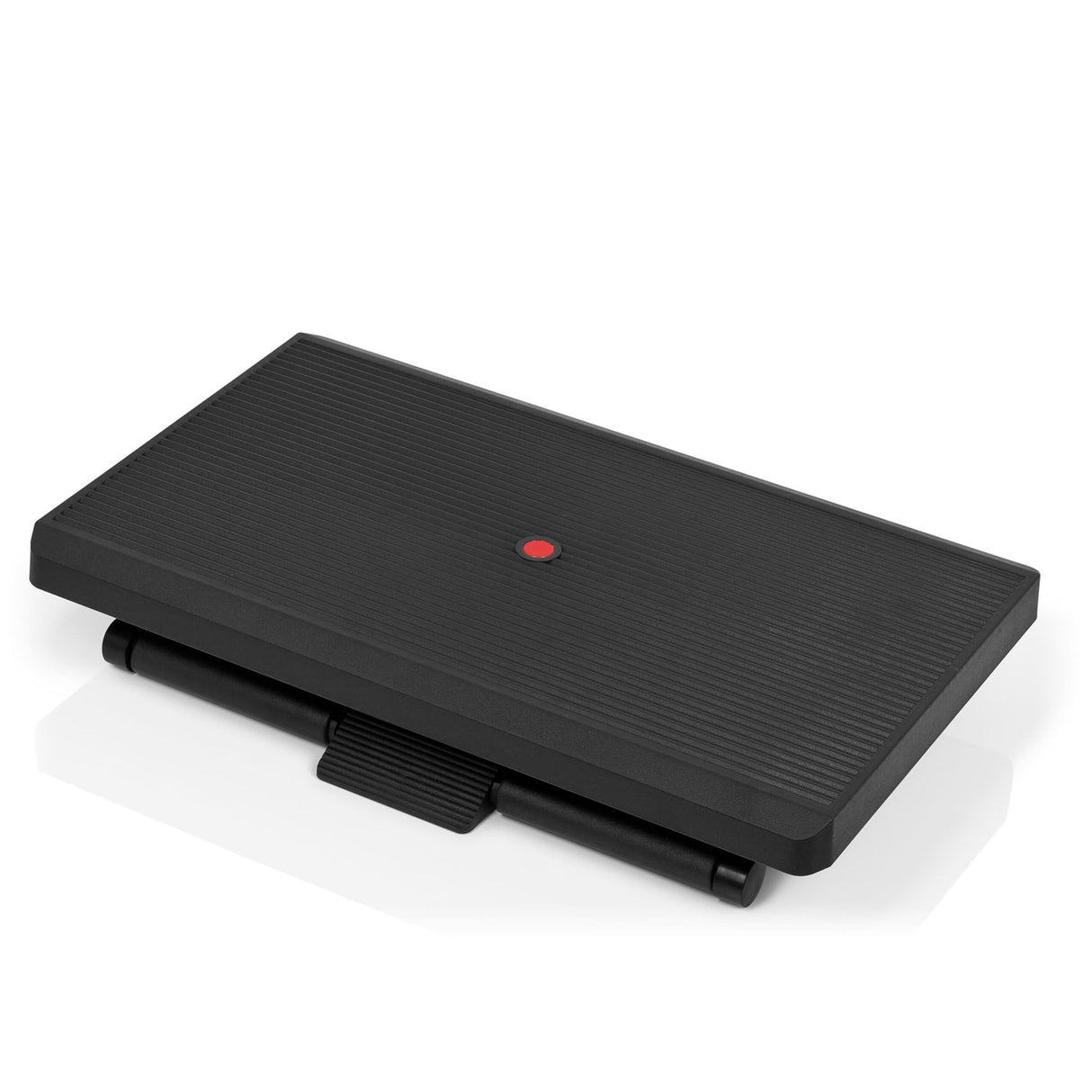 hjh OFFICE 721040 Reposapiés ergonómico PIEDINO Stripe Pro Negro, Soporte para pies con Altura Ajustable, Apoyapiés, Inclinable sin etapas