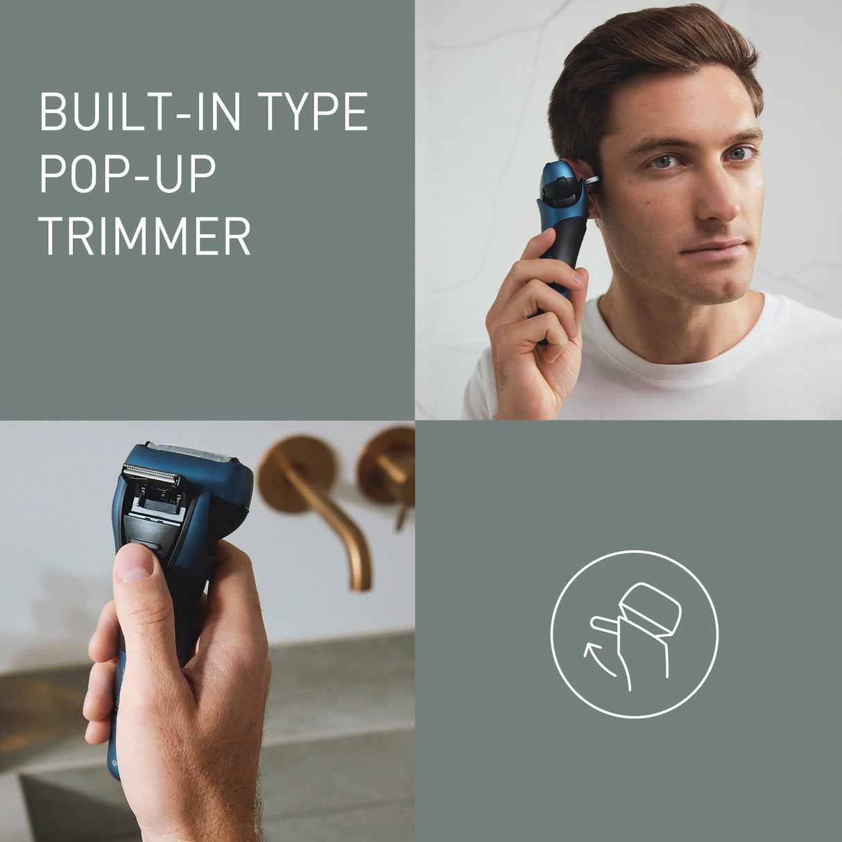 Panasonic Series 700 ES-ALT4B Afeitadora Eléctrica 3 Hojas para Uso en Seco y Húmedo para Hombres, Inalámbrica Impermeable, Sensor Receptivo, Cabezal Flexible, Trimmer, Agarre Ergonómico, Azul