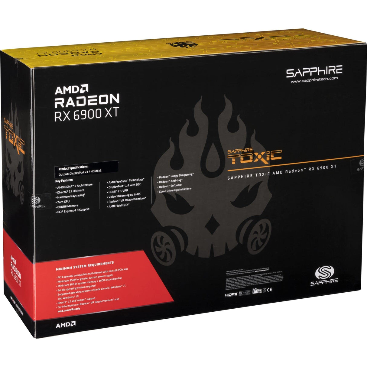 SAPPHIRE Toxic Radeon RX 6900 XT Gaming OC 16GB GDDR6 Extreme HDMI 3XDP