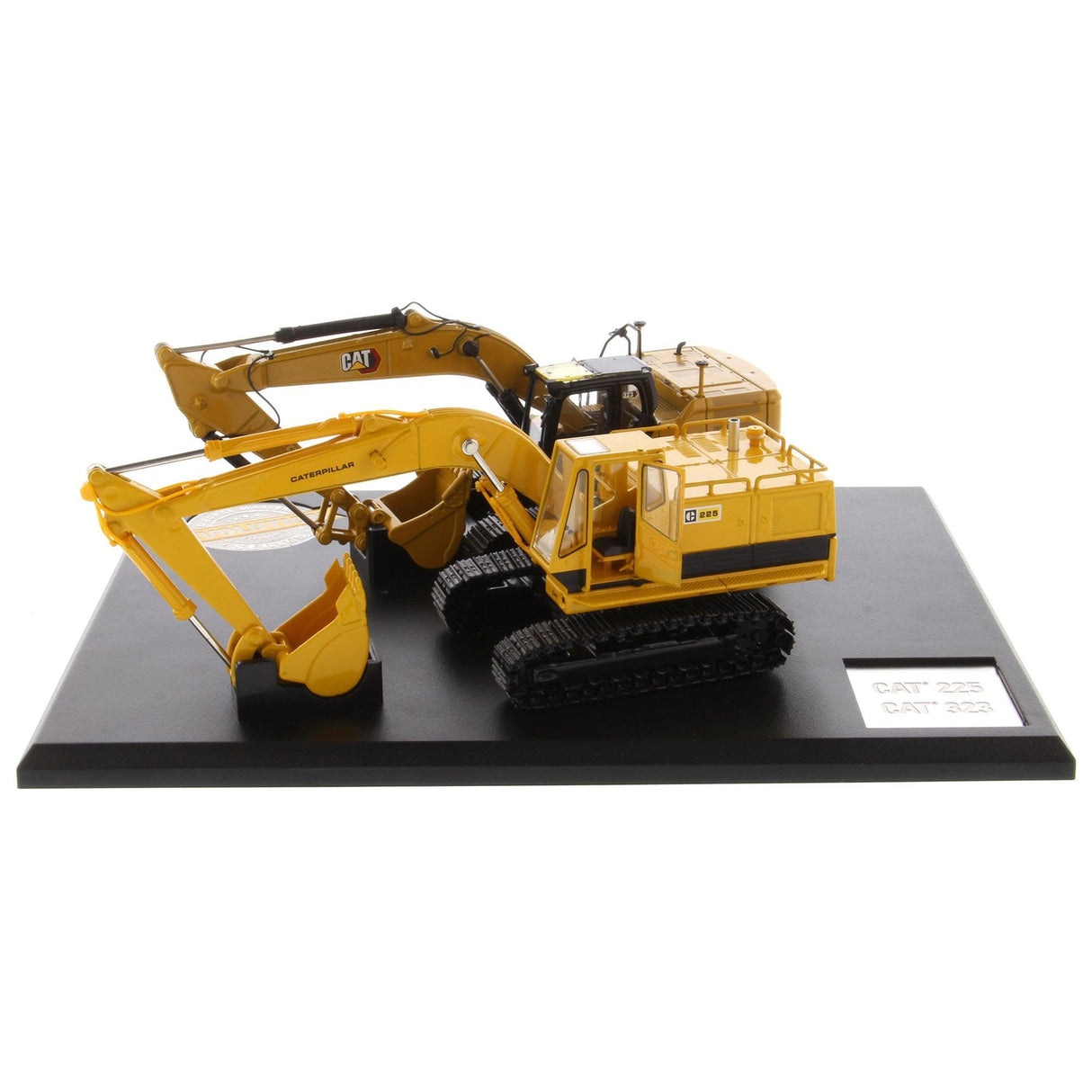 Caterpillar Diecast Masters 85715-Excavadora Evolution Set con Libro 225 y Cat 323, Escala, Aprox. 6,3 x 8,0 x 16,3 cm, a Partir de 14 años, Yellow, Scale 1:50