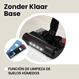 Zeegma ZONDER KLAAR Base Aspirador Vertical sin Sable 250W, Funcionamiento hasta 55 min., 3 Modos de Funcionamiento, Cepillo Eléctrico LED Tecnología Smart Sensor de Polvo, Función de Limpieza