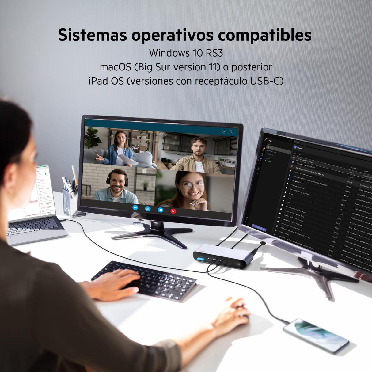 Belkin estación de acoplamiento Thunderbolt 4 Pro, pantalla 8K a 30 Hz, dos pantallas 4K a 60 Hz, 2 puertos Thunderbolt 4, 2 HDMI, suministro PD de 90 W, Docking Station por MacBook Pro, XPS