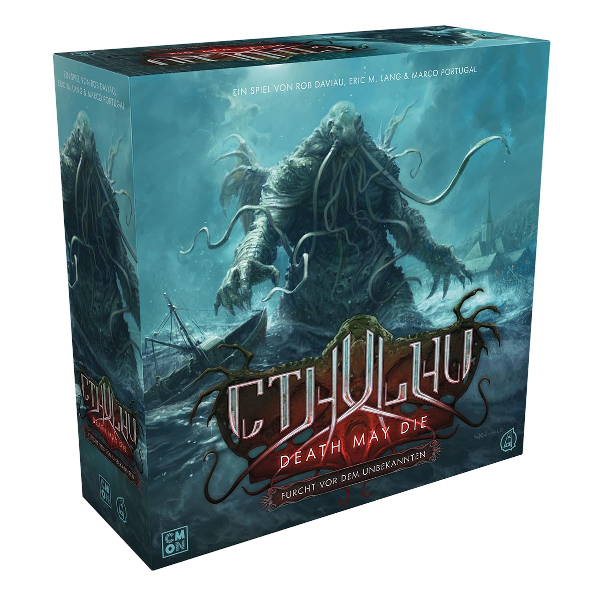 CMON, Cthulhu: Death May Die – Miedo a lo Desconocido, Juego básico, Juego de Expertos, Dungeon Crawler, 1-5 Jugadores, a Partir de 12 años, 90-120 Minutos, alemán, Negro