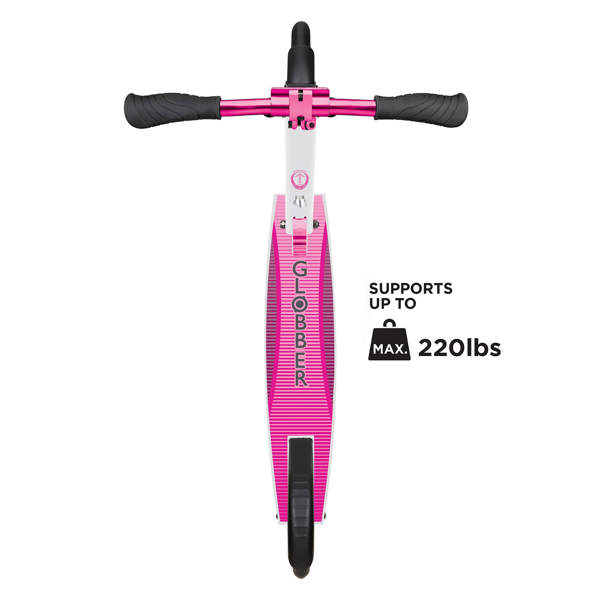 Globber - NL 205 - Patinete plegable de 2 ruedas con suspensión para niños de 8 años + , Blanco - Rosa