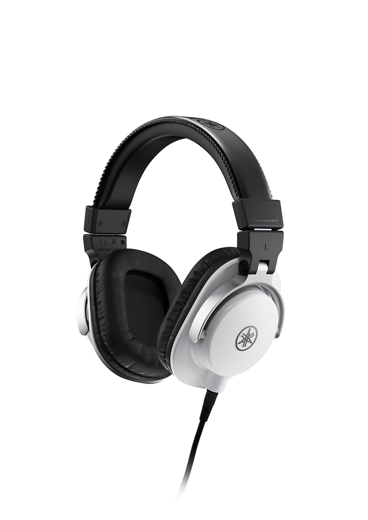 Yamaha HPH-MT5 Auriculares de estudio - Auriculares de monitorización plegables con cable de 3 m y adaptador para jack estéreo estándar de 6,3 mm, blanco