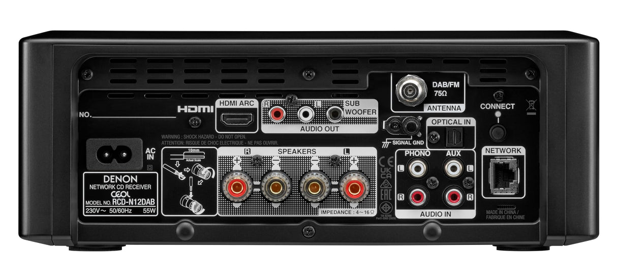 Denon CEOL N12DAB - Sistema Todo en uno con Reproductor de CD, Radio Dab/FM, HDMI ARC y HEOS Integrados, Color Negro