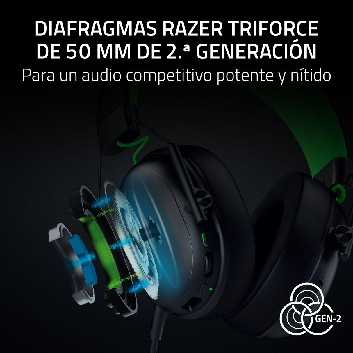 Razer BlackShark V3 X HyperSpeed para Xbox - Auriculares inalámbricos para Esports - Ultraligeros 270g - Diafragmas de 50mm - Micrófono Desmontable - HyperSpeed 2,4 GHz y Bluetooth - Xbox/PC | Negro