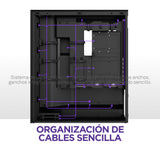 NZXT H7 Flow RGB, 2024 Semitorre ATX Flujo de Aire con Ventiladores RGB, Admite Ventiladores Inferiores para gráfica, con Unidad de Ventiladores RGB con Marco Simple 360 mm, Negro