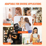 VEVOR Estuche de Maquillaje con Ruedas 3 Niveles, Maleta de Almacenamiento de Transporte con Asas Correa, Caja Bolsa de Maquillaje Oxford Impermeable Negro