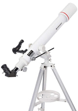 Bresser Refractor Telescopio Nano AR-70/700 AZ con trípode de Aluminio de 3 Patas, Montaje azimutal, buscador de Puntos LED y Adaptador de cámara para Smartphone para Principiantes, Color Blanco