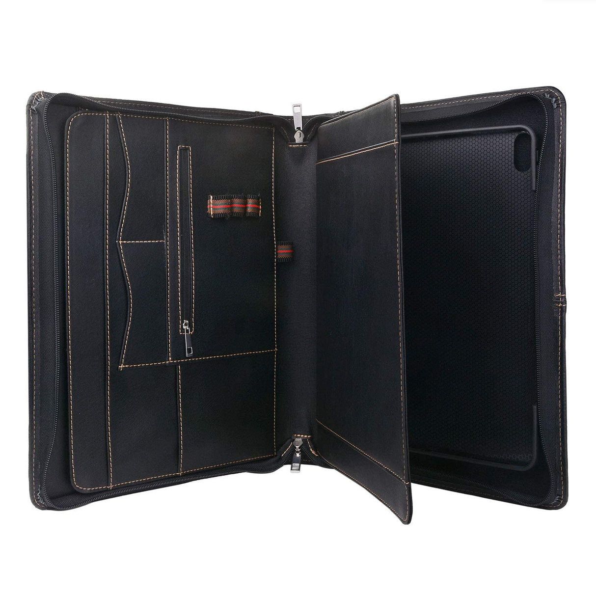 iCarryAlls Cartera de Piel con Cremallera y Soporte extraíble para Tableta, Funda Padfolio para Tablet con Soporte Compatible con iPad Pro 12.9 2020 y 2018, 13.8 x 13.8 x 11 Pulgadas