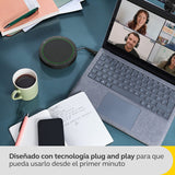 Jabra Speak2 40 Altavoz Portátil, 4 Micrófonos, Cancelación de Ruido, 50 mm de Alto Alcance, Audio de Banda Ancha y Conexiones USB-A y USB-C, Certificado para MS Teams, Gris Oscuro