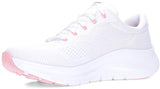 Skechers Arch Fit 2.0 Big League, Zapatillas Mujer, White Mesh/Pink & Blue Trim, 40 EU