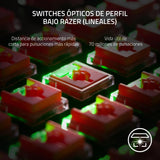 Razer DeathStalker V2 Pro Tenkeyless (Interruptor Rojo) - Teclado Óptico Inalámbrico para Juegos de Bajo Perfil (Interruptores Ópticos Lineales, HyperSpeed Wireless, Bluetooth 5.0) Diseño US, Blanco