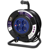 Orno AE-13154(GS) - Carrete alargador de cable (25 m, 50 m, 4 enchufes, 3200 W, 25 m)