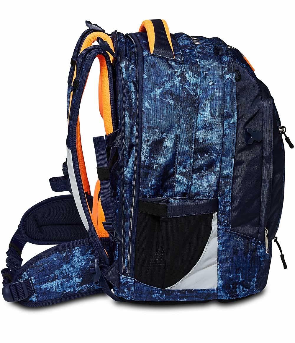 Seven Gang Mochila Ergonómica Ecológica, UPDOWN TWICE GRS DEEPLY INDIGO, Azul - Mochila de Escolares, Diario, Viaje, para niños, niñas, adolescentes - Maxi Capacidad
