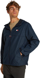 Tommy Jeans Cortavientos Hombre Chicago con capucha, Azul (Dark Night Navy), XXL