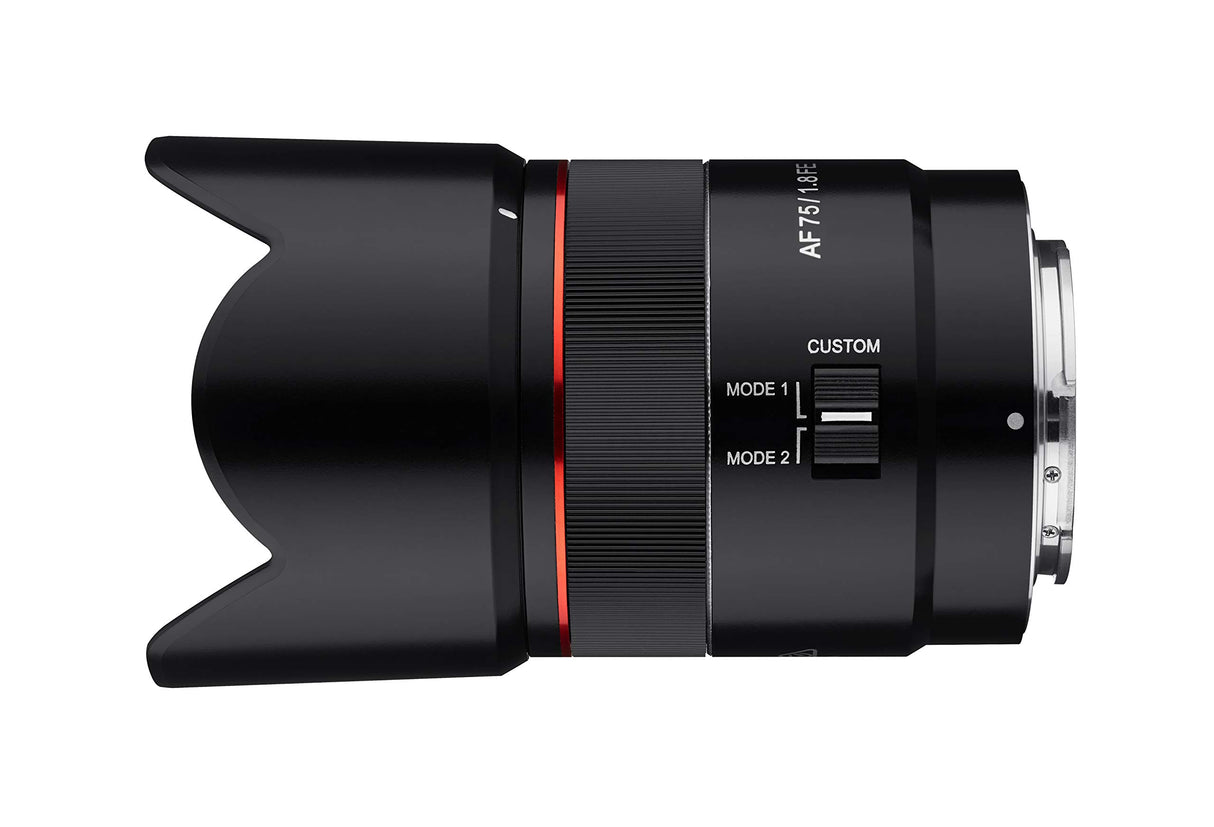 Samyang AF 75mm F1.8 Teleobjetivo Compacto de Enfoque automático para Sony FE Mount, Negro (SYIO75AF-E)