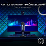 Razer Seiren V2 X - USB-Mikrofon für Streamer (25-mm Mikrofon, Supernieren-Richtcharakteristik, Verstärkungsbegrenzer, Mikrofonüberwachung, Schockdämpfer) Noir