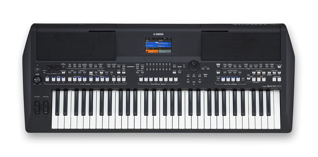 Yamaha PSR-SX600 Digital Keyboard - Teclado digital de calidad para las workstations con 850 voces de instrumentos auténticos y estilos de DJ, 61 teclas sensibles a la pulsación, en negro