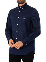 GANT Reg Poplin Shirt Camisa de Vestir, Marine, L para Hombre