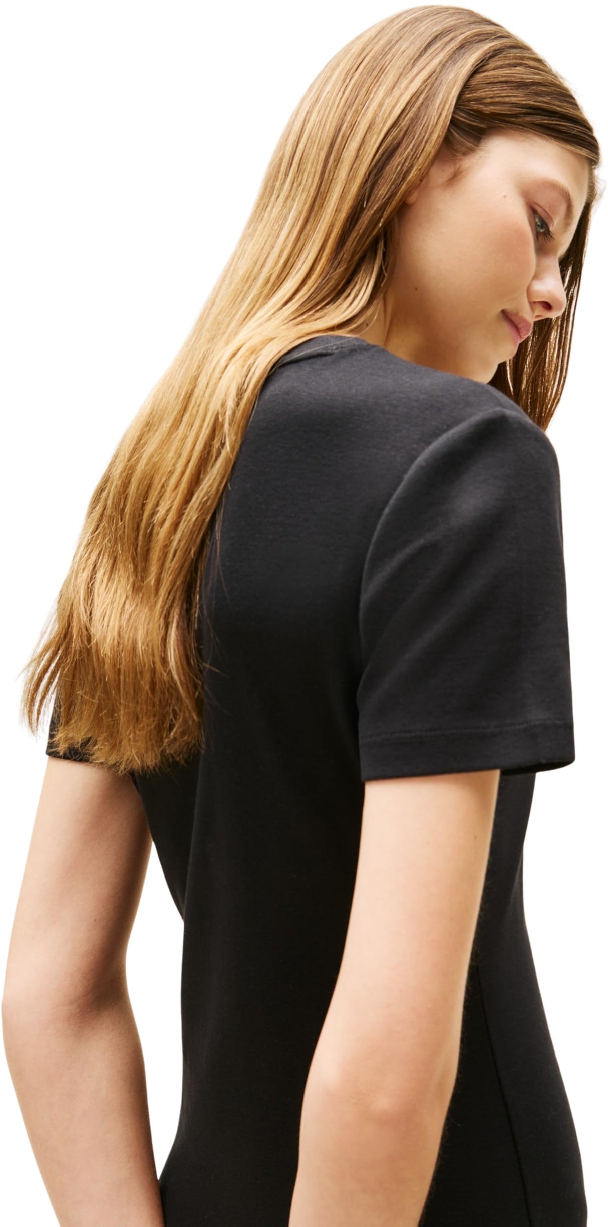 Tommy Hilfiger Vestido Mujer New Cody Slim Short Dress de algodón, Negro (Black), S