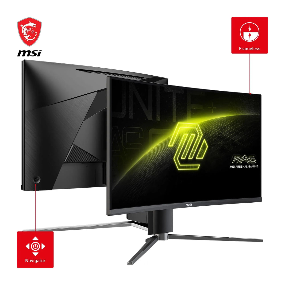 MSI mag 27CQ6PF Monitor Curvo Gaming WQHD 27 Pulgadas, 1500R 2560 x 1440 Rapid VA Panel, 180 Hz / 0.5ms (GtG, Min.), Adaptive-Sync, DP 1.4a, HDMI 2.0b CEC