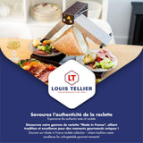 Louis Tellier - Máquina de Raclette Tradicional Brézière® Basalte Inox - 1/4 o 1/6 de Queso – 1-4 Pers - Rampas de Calentamiento Ajustables en Altura y Plegables - 230V - Made in France