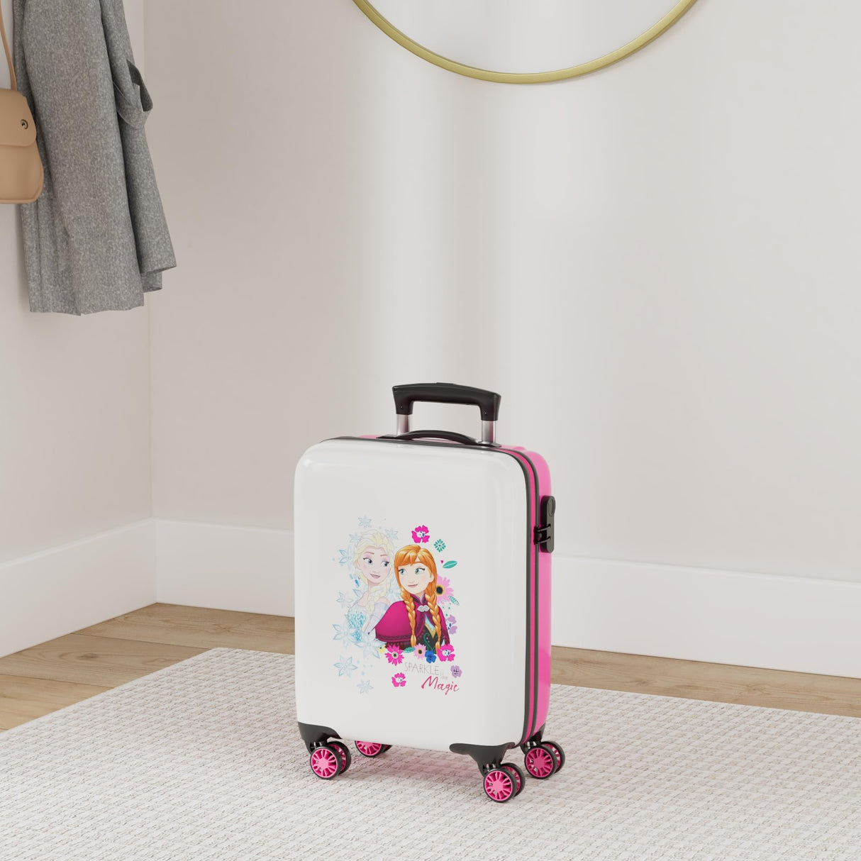 Disney Frozen Sparkle Like Magic Maleta de cabina Multicolor 37x55x20 cms Rígida ABS Cierre combinación 32L 2,5Kgs 4 Ruedas Dobles Equipaje de Mano
