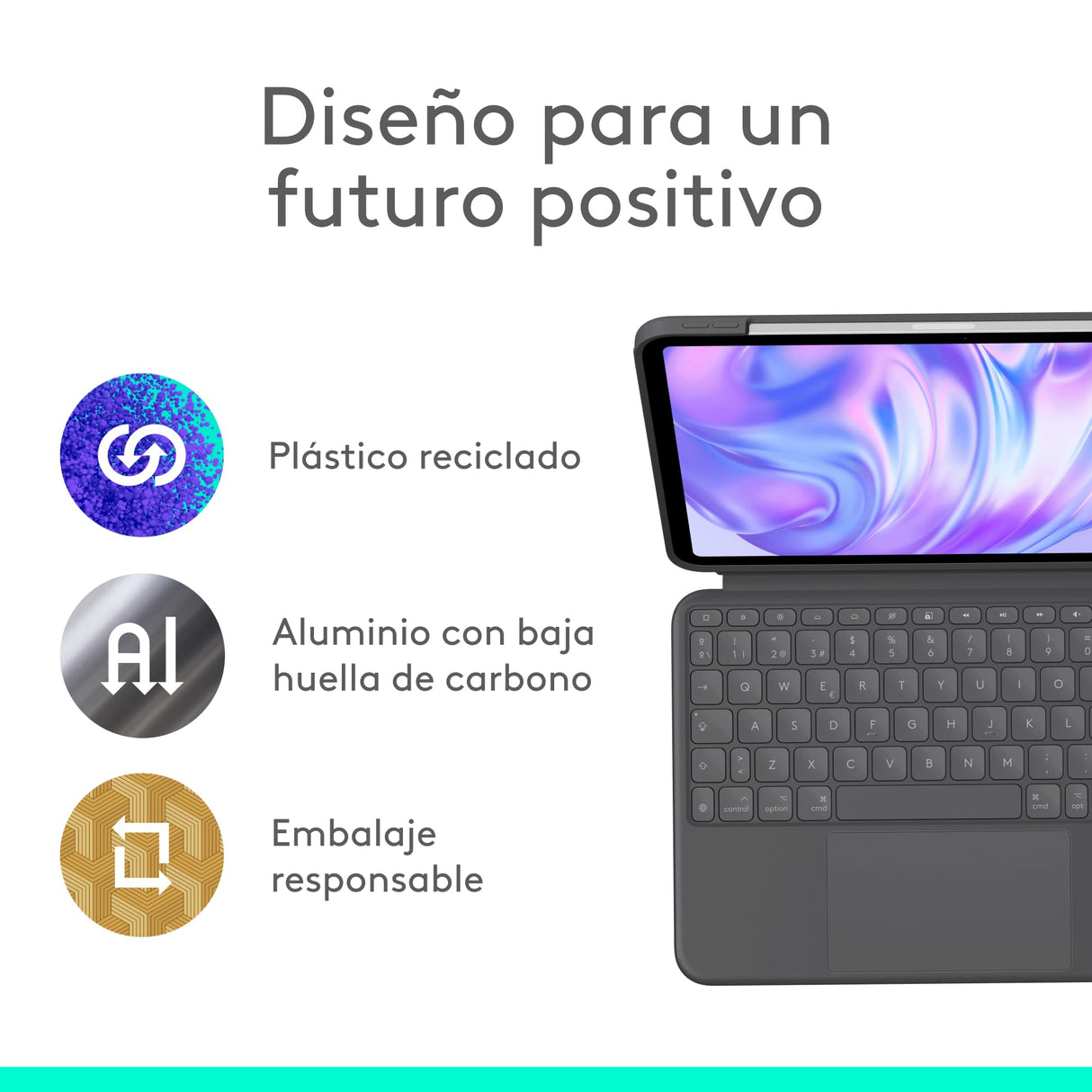 Logitech Combo Touch, Funda con Teclado, iPad Pro 11 Pulgadas (M4)(2024) - Teclado retroiluminado extraíble con Soporte abatible, Escritura cómoda, Modo Multiuso, Disposición QWERTY Español - Grafito