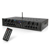 Pyle amplificador de sonido, Para el hogar, 600W, Bluetooth, Inalambrico, Estereo, 6 canales, Digital LCD, Conector para auriculares, Entrada de microfono de ¼", USB, SD, AUX, RCA, Radio FM