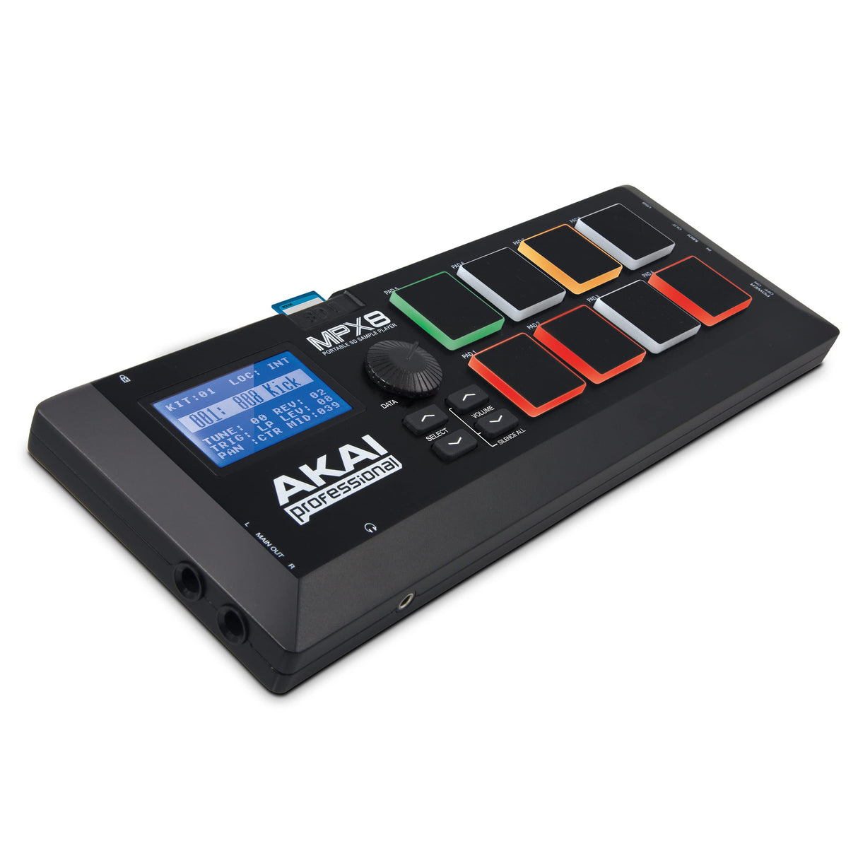 AKAI Professional MPX8 - Controlador USB MIDI y lanzador de samples portátil con 8 pads sensibles a la velocidad y ranura para tarjeta SD