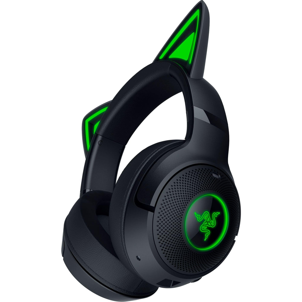 Razer Kraken Kitty V2 BT - Auriculares inalámbricos Bluetooth RGB con Orejas de Gatito para Juegos y Streaming (325g, Triforce de 40mm, Bluetooth 5.2, micrófonos con cancelación de Ruido) Negro