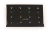KALEA-INFORMATIQUE Estación de Carga y HUB USB 3, Tipo Industrial, USB 3.0 16 Puertos con Fuente de Alimentación de 5A