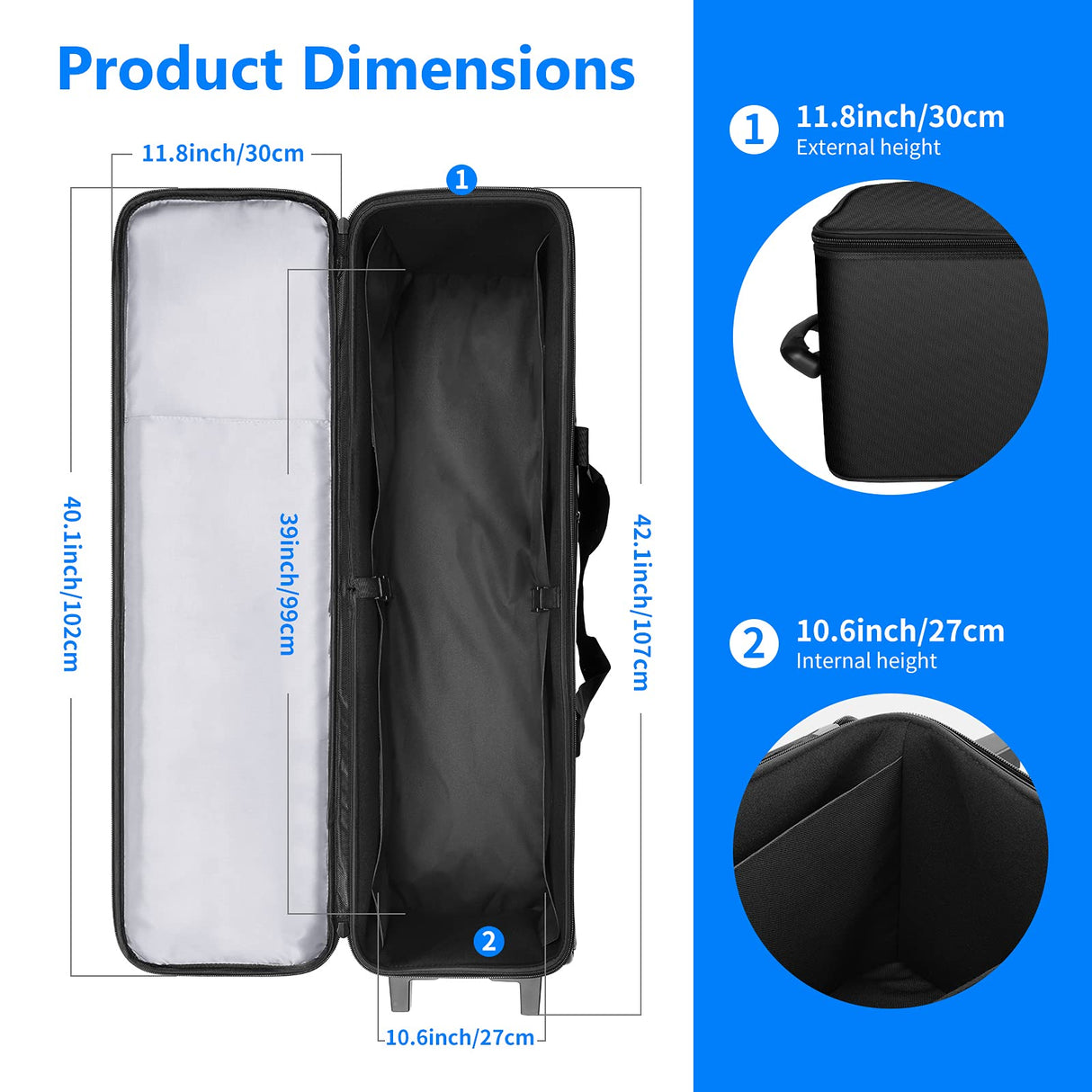 NEEWER Bolsa de Transporte para Equipo de Estudio fotográfico, Soporte de luz, trípode, Flash, Pantalla de Estudio, Estudio fotográfico, etc. (NW-B01)