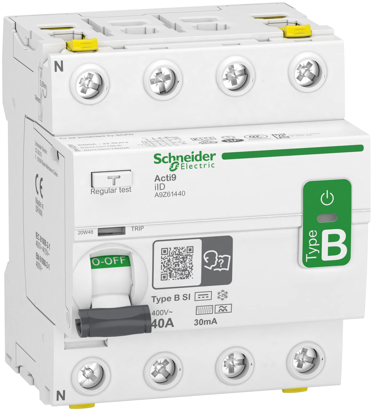 Schneider Electric - Acti9 - Iid 4P 40A 30mA B SI