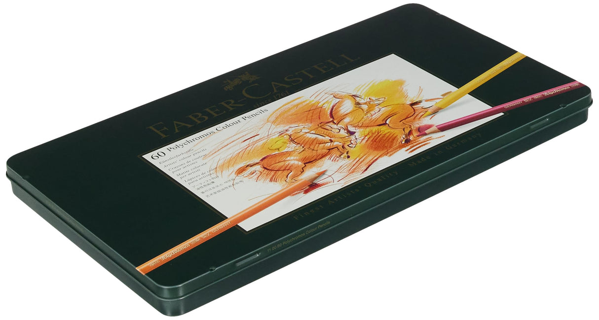 Faber-Castell 110060 - Estuche de Metal con 60 Ecolápices Polychromos - Multicolor