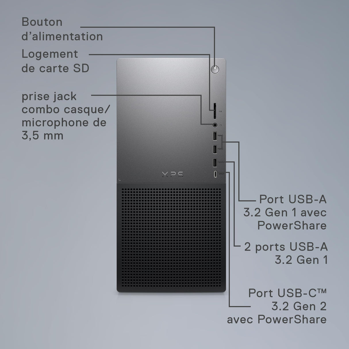 Dell XPS 8960 - Ordenador de sobremesa, procesador Intel Core i7-13700, 16 GB RAM, 512 GB SSD+ 2 TB, gráficos NVIDIA GeForce RTX 3060 Ti 8GB GDDR6, Windows 11 Home, Negro