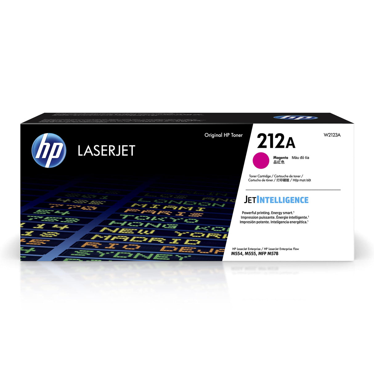 HP 212A W2123A, Magenta, Cartucho Tóner Original, de 4.500 páginas, para impresoras HP Color LaserJet Enterprise serie M554, M555 y M578