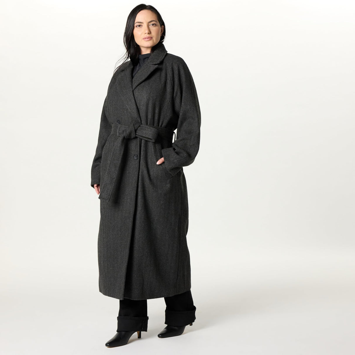 The Drop Jessy Elongated Overcoat Abrigos, Espiga Gris, XXL