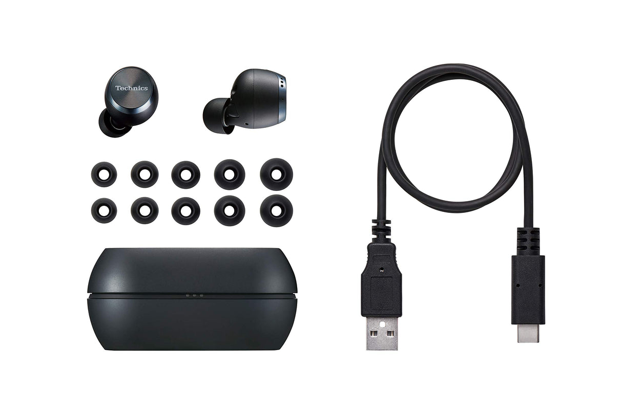 Technics EAH-AZ70WE-K - Auriculares True Wireless Noise-Cancelling control táctil(Bluetooth independiente, estuche de carga, resistente a sudor y agua, batería larga duración, asistentes de voz) negro