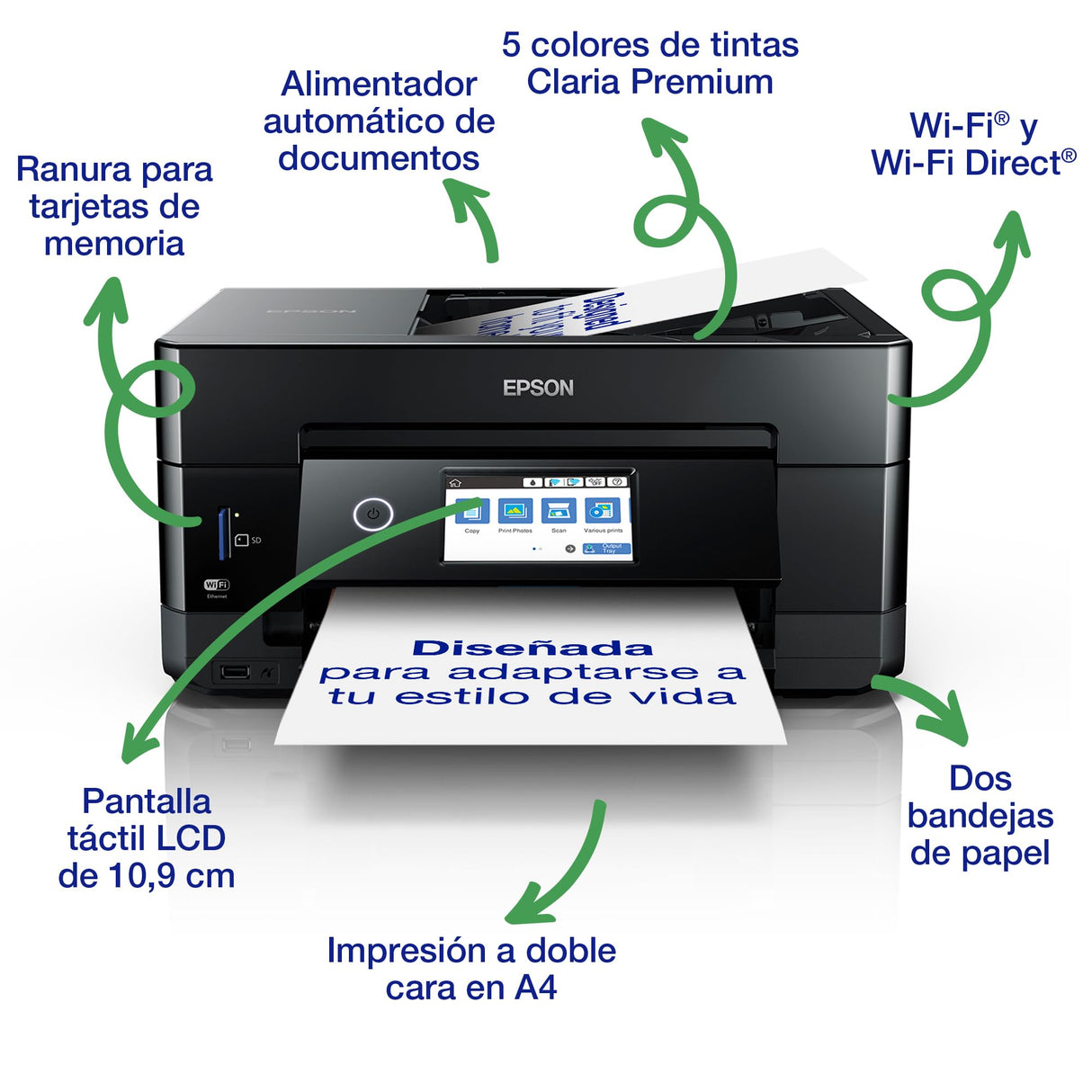 Impresora de inyección de tinta multifunción Expression Premium XP‑7100 A4 con conectividad inalámbrica