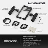 NEEWER PA042 S24 Ultra Handy Cage Jaula Video Rig Estabilizador con PA045S Mango Lateral, PA045E Bluetooth Disparador Mango de 67 mm Filtro Adaptador de 17 mm Placa de Lente Trasera, T Mount Adaptador