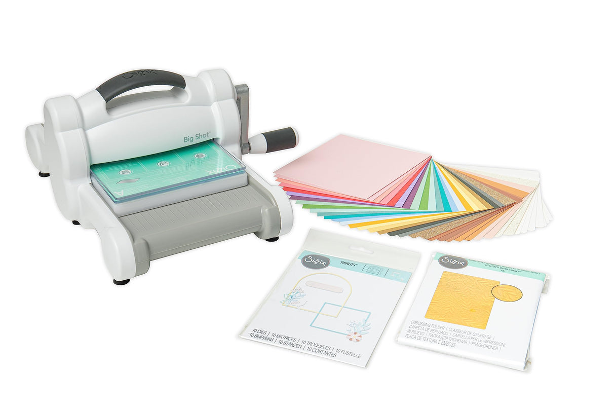 Kit para principiantes de troquelado y estampado manual Sizzix Big Shot (6 pulgadas) | Fabricación de tarjetas, manualidades con papel, álbumes de recortes