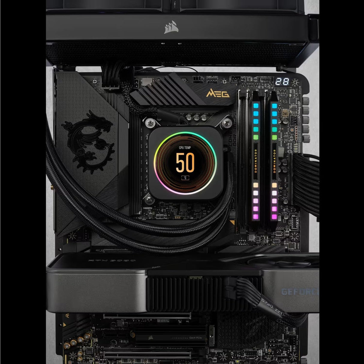 CORSAIR Dominator Platinum RGB DDR5 RAM 32 GB (2 x 16 GB) 6000 MHz CL36 Intel XMP iCUE Memoria de computadora Compatible - Negro (CMT32GX5M2E6000C36)