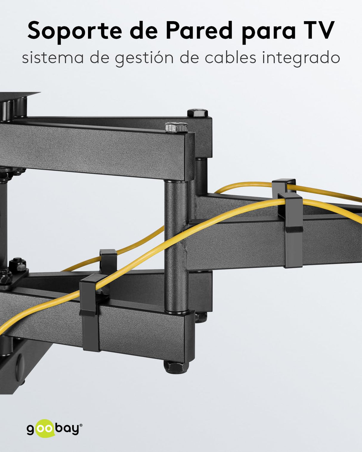 goobay 49746 Soporte de Pared para TV Pro FULLMOTION (XL) 43 a 100 Pulgadas (109-254 cm) Totalmente móvil, Giratorio/inclinable, 60 kg, estándar Vesa, Negro