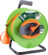 Electraline 20866138G - Enrollacables para jardín (40 m) color verde y gris