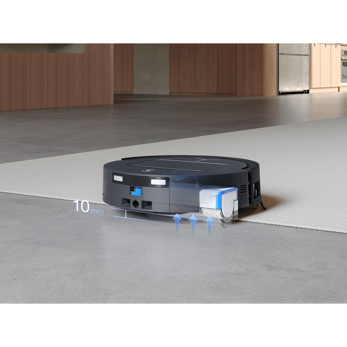 ECOVACS DEEBOT T80 Omni Robot Aspirador Fregasuelos, 18000 Pa, Auto Secado y Lavado Instantáneo con Agua a 40-75 °C, Mopa OZMO Roller, ZeroTangle 3.0 Antienredos, Negro