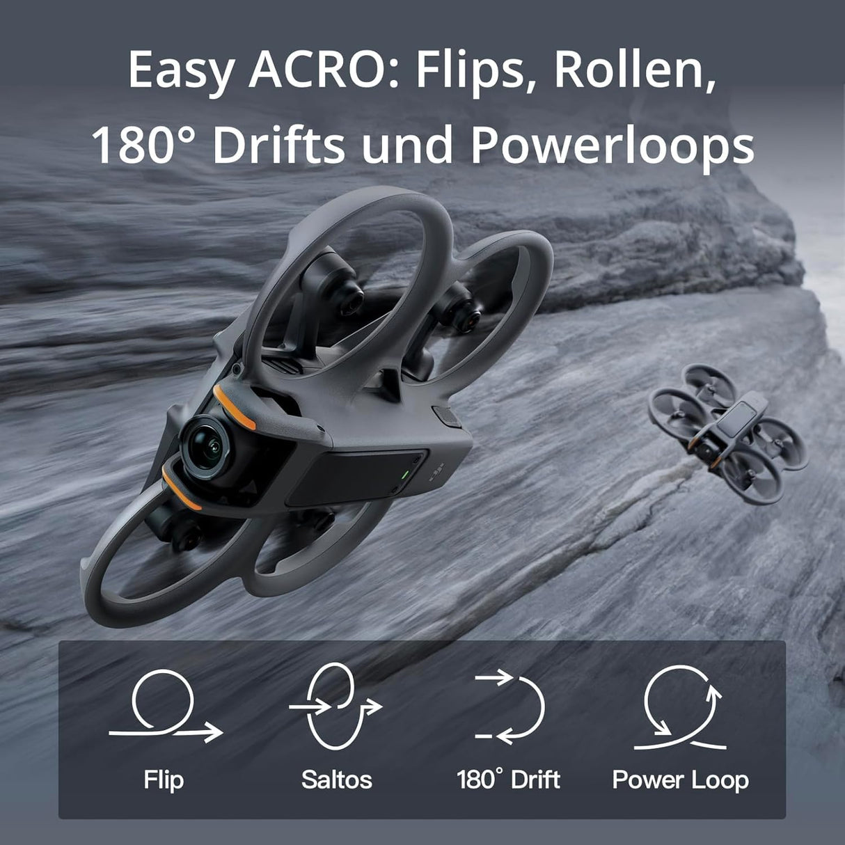DJI Avata 2 Fly More Combo (1 batería) Bundle, Drone FPV con cámara, con protección de la hélice, voltea/rueda con sólo pulsar un botón, drone con cámara de contenidos POV, incl Goggles 3y RC Motion 3